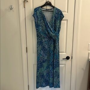 Lands' End Blue and Green Maxi Dress